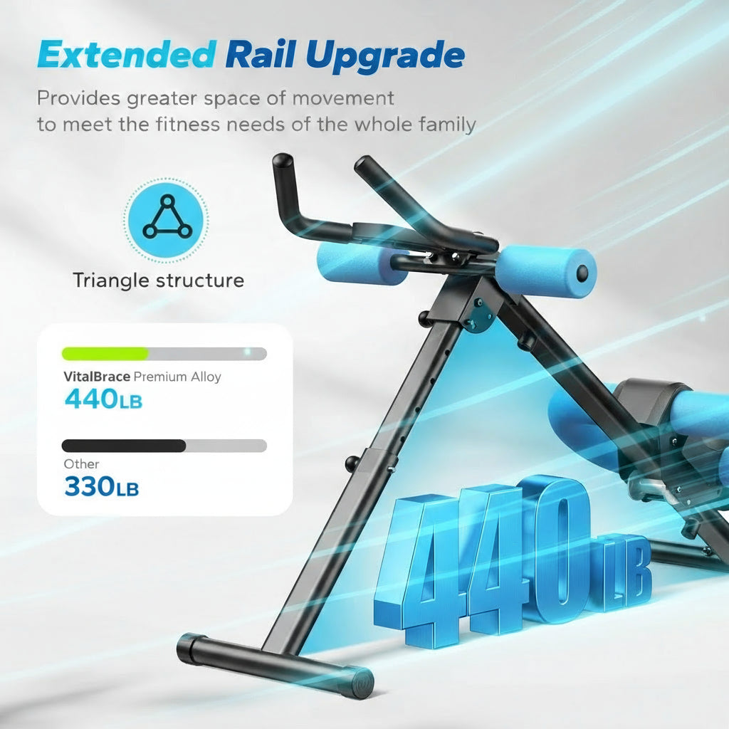 Ab Machine, Ab Workout Equipment, Adjustable Ab Trainer Machine for Abs Workout at Home Gym, Foldable, Knee Protection