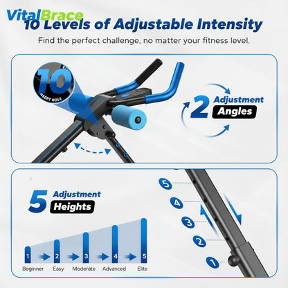 Ab Machine, Ab Workout Equipment, Adjustable Ab Trainer Machine for Abs Workout at Home Gym, Foldable, Knee Protection